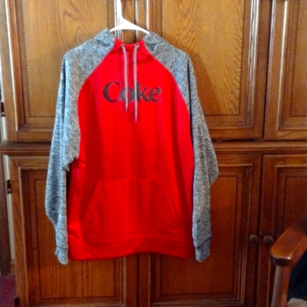 COKE Large unisex sweatshirt Red/Gray Hoodie